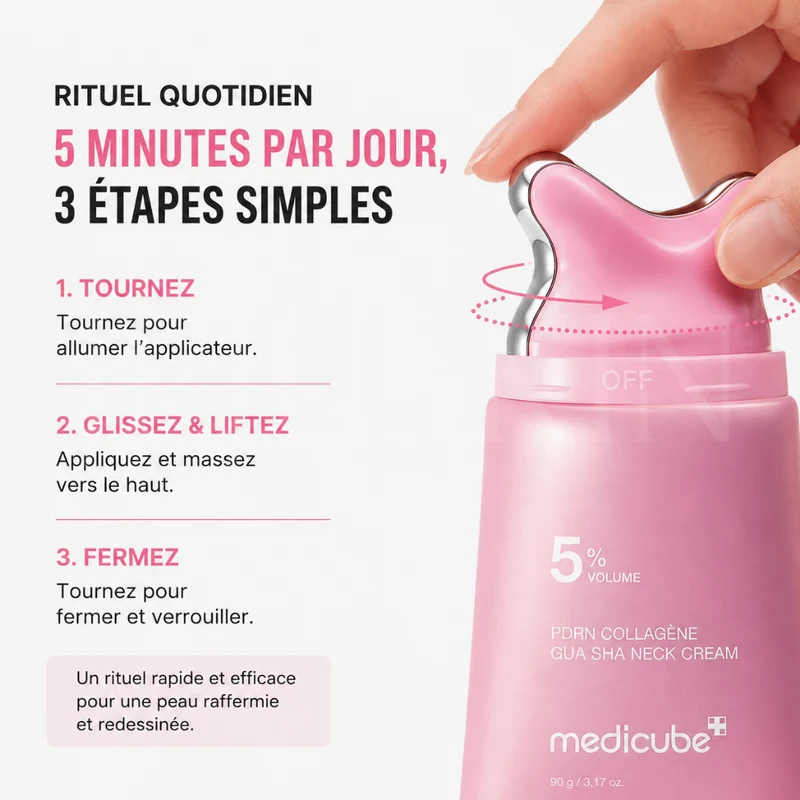 Medicube - Crème Gua Sha anti-rides pour le cou au PDRN et au collagène - 90g