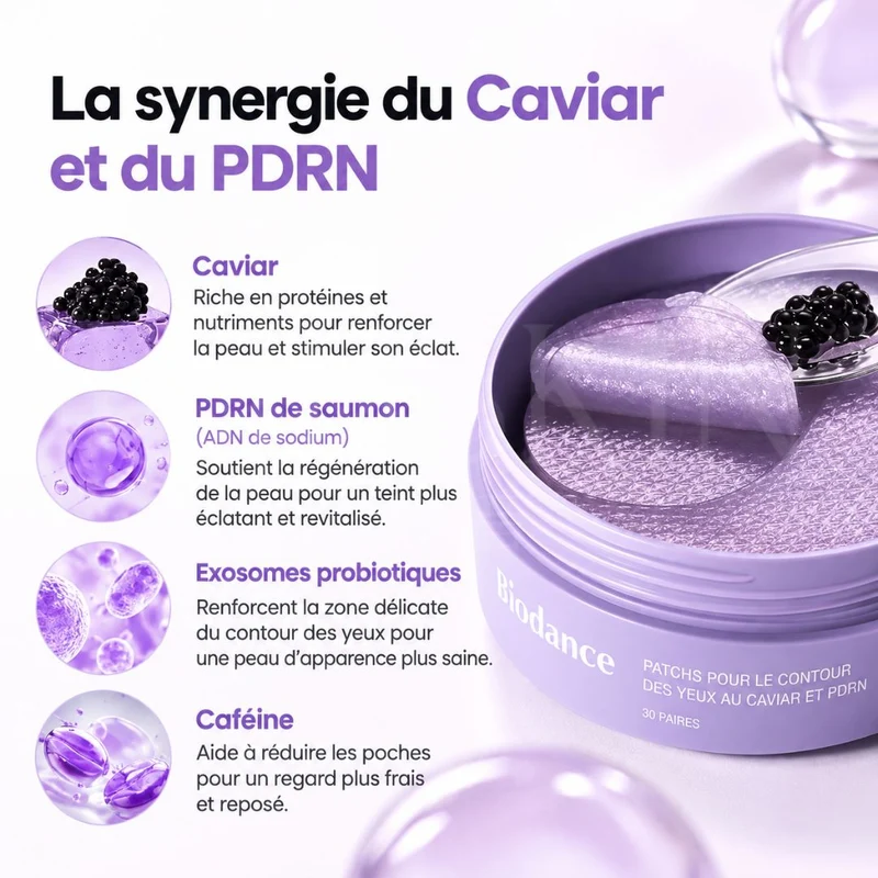 Biodance - Patchs pour le contour des yeux au caviar et PDRN - 30 patchs