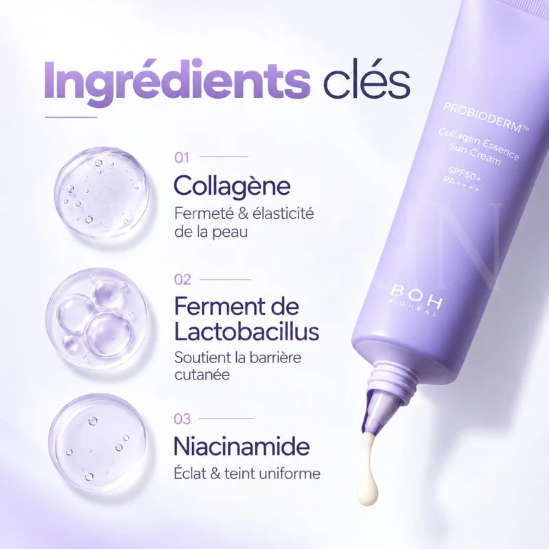 Bioheal Boh - Crème solaire essence au collagène Probioderm SPF50+ PA++++ - 50ml
