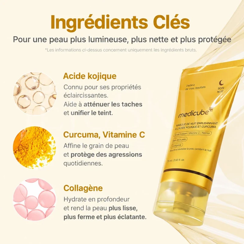 Medicube - Masque de nuit à l’acide kojique et au curcuma - 75ml