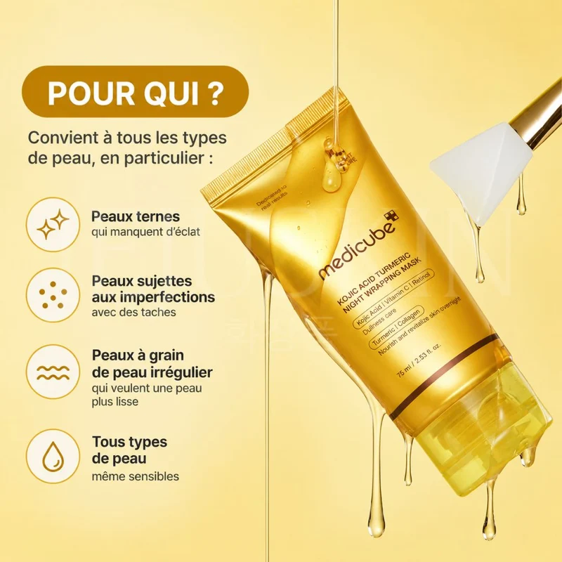 Medicube - Masque de nuit à l’acide kojique et au curcuma - 75ml