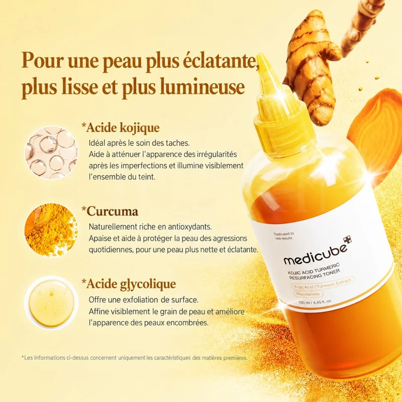 Medicube - Toner anti-taches et éclat à l’acide kojique et au curcuma - 250ml