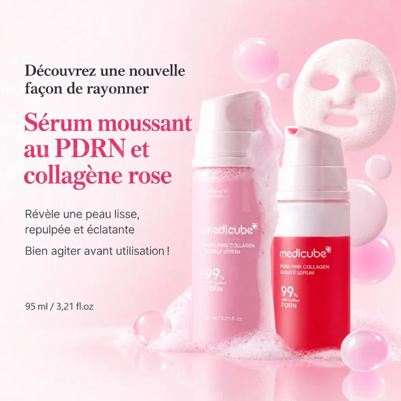Medicube - Sérum moussant au PDRN et collagène rose - 95ml