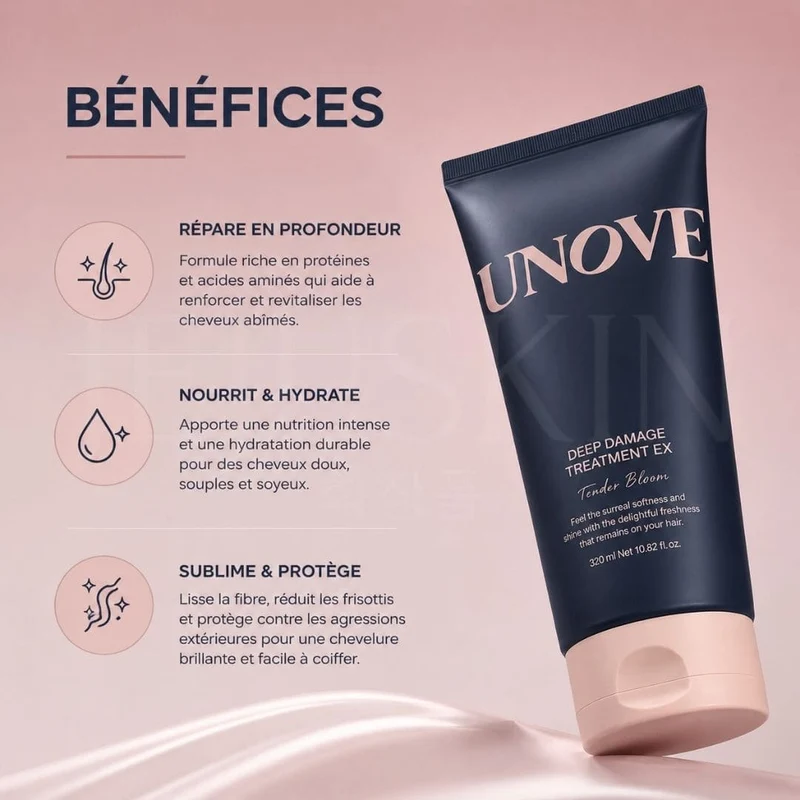 Unove - Soin réparateur intense pour cheveux abîmés Tender Bloom - 320ml