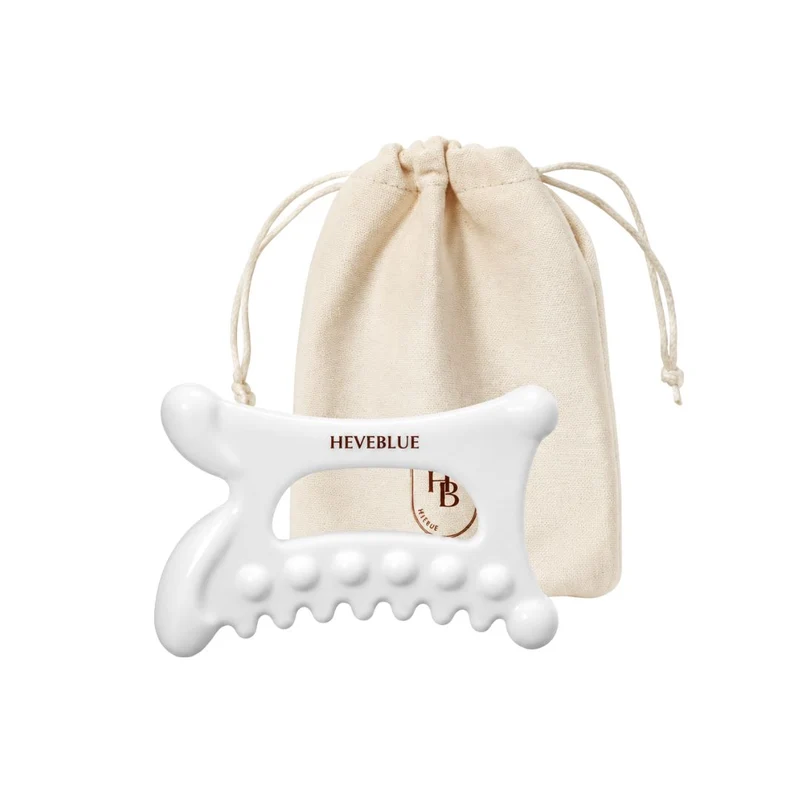 Heveblue - Gua Sha premium relaxant en argile blanche naturelle
