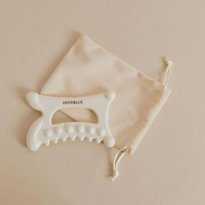 Heveblue - Gua Sha premium relaxant en argile blanche naturelle