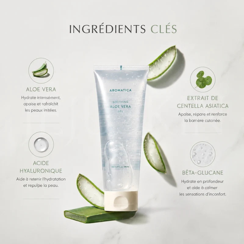 Aromatica - Gel apaisant à l’Aloe Vera pour le visage et le corps - 180ml