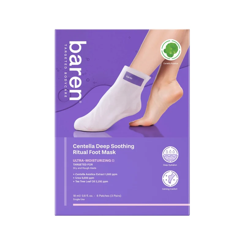 Baren - Masque apaisant pour les pieds à la Centella - 3 paires