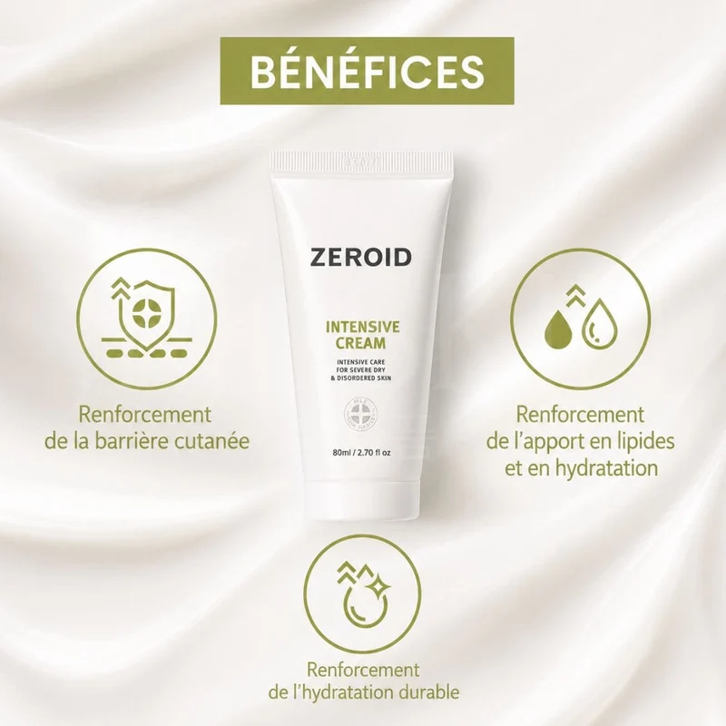 Zeroid - Crème intensive pour peaux sèches et sensibles - 80ml