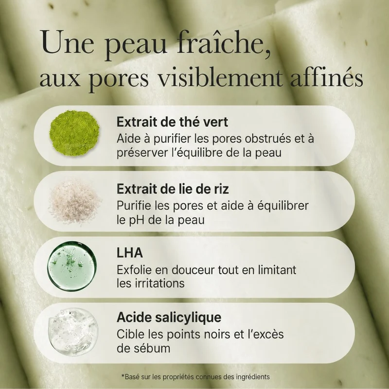 Arencia - Nettoyant purifiant au thé vert + LHA pour pores et sébum - 150g