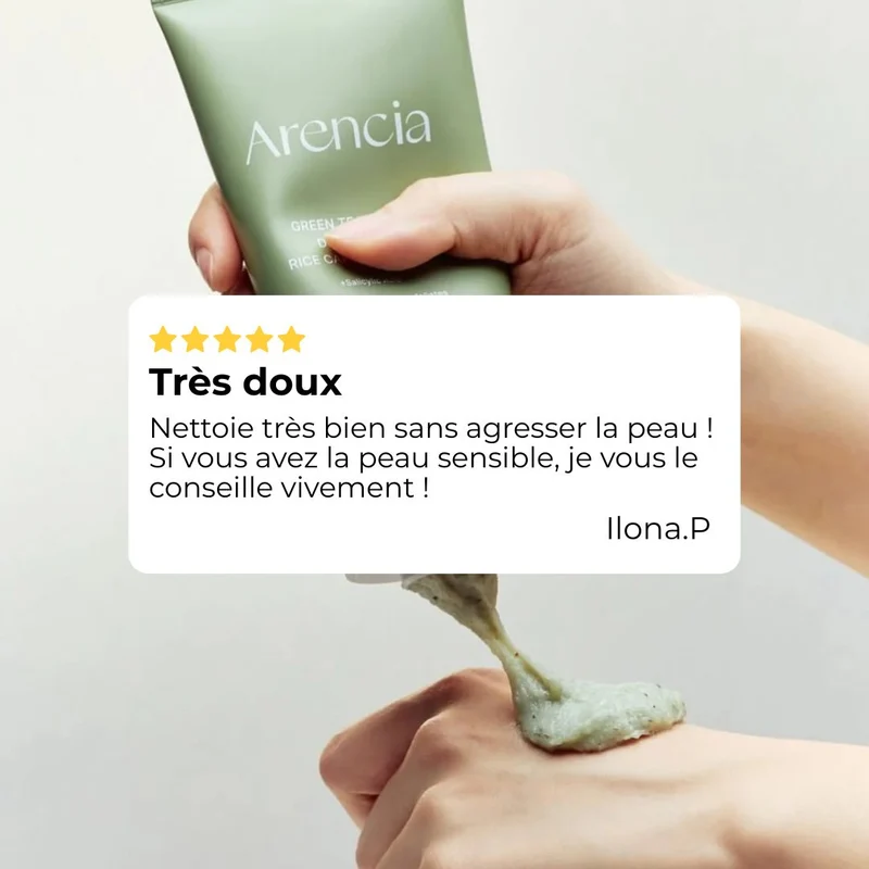 Arencia - Nettoyant purifiant au thé vert + LHA pour pores et sébum - 150g