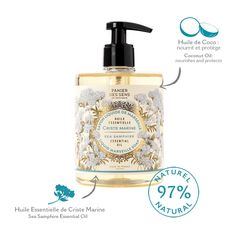 Savon de Marseille liquide - Huile Essentielle de Criste Marine 500ml