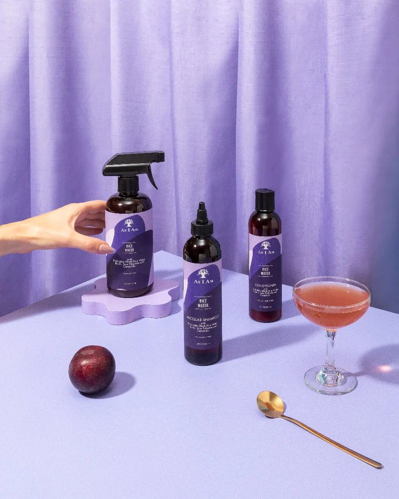 Eau de riz, shampooing et après-shampooing
