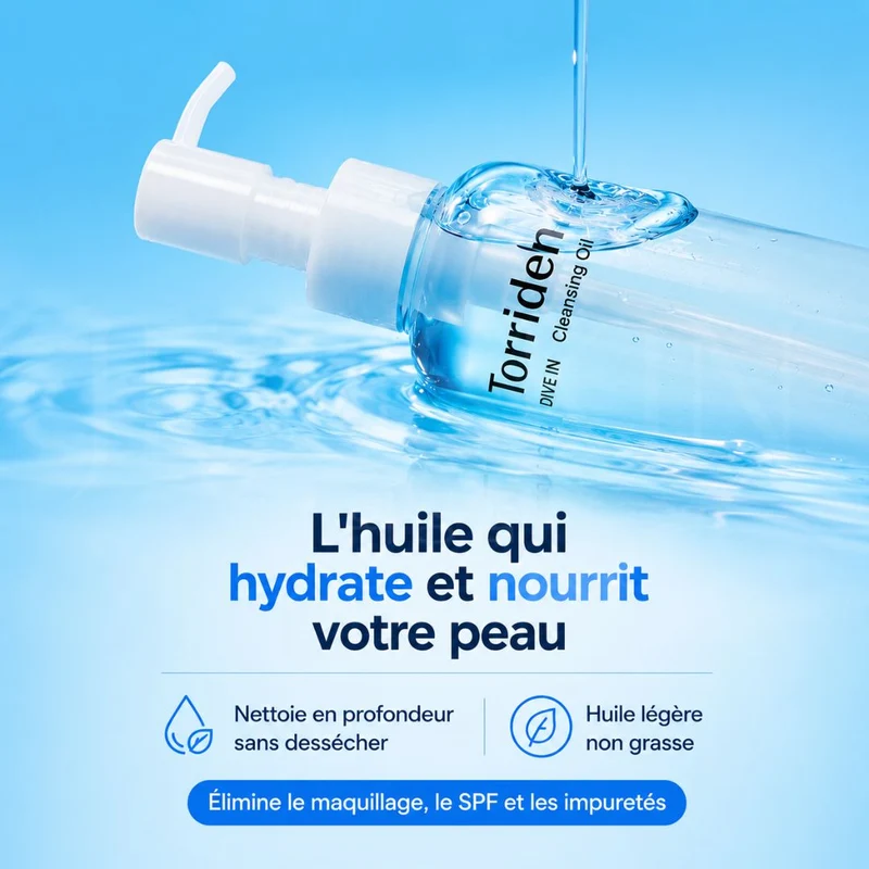 Torriden - Huile nettoyante Dive-In à l’acide hyaluronique de faible poids moléculaire - 200ml
