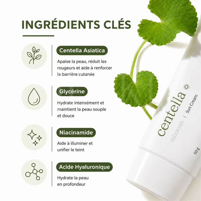 Mixsoon - Crème solaire apaisante à la centella SPF50+ - 50g