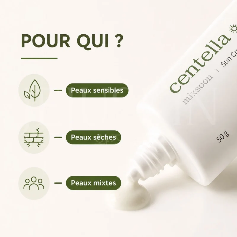 Mixsoon - Crème solaire apaisante à la centella SPF50+ - 50g