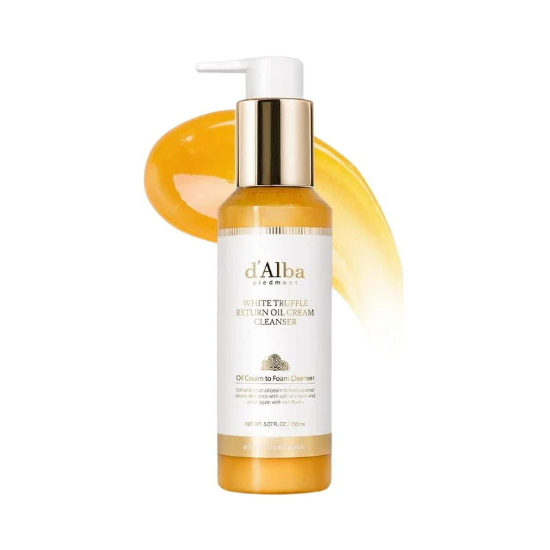 d'Alba - Nettoyant visage 2-en-1 crème et huile à la truffe blanche - 160ml