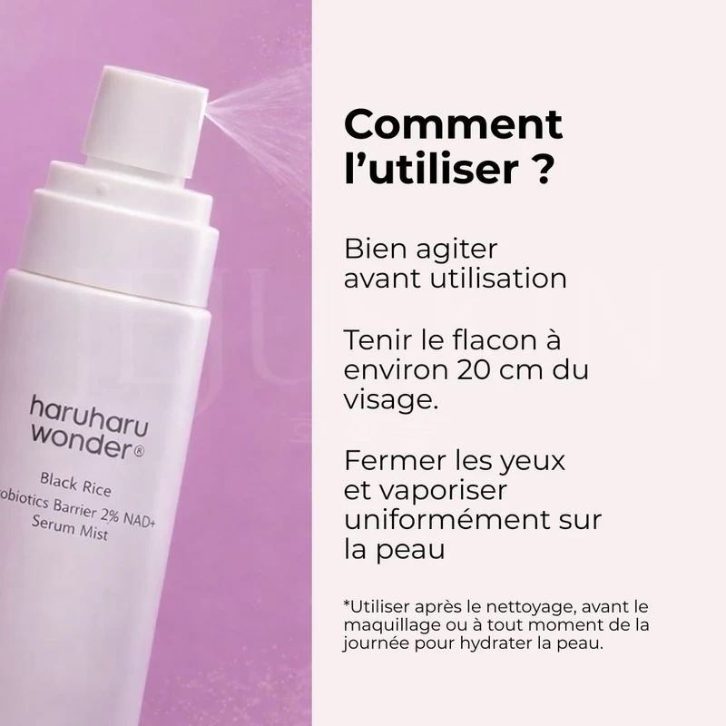 Haruharu Wonder - Brume hydratante au riz noir aux probiotiques et NAD+ 2% - 80ml