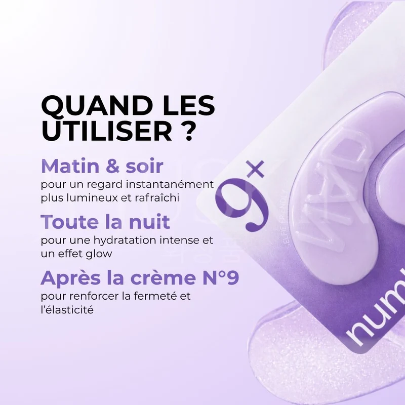 Numbuzin - Patchs contour des yeux revitalisants NAD+ et collagène N°9 - 5 paires