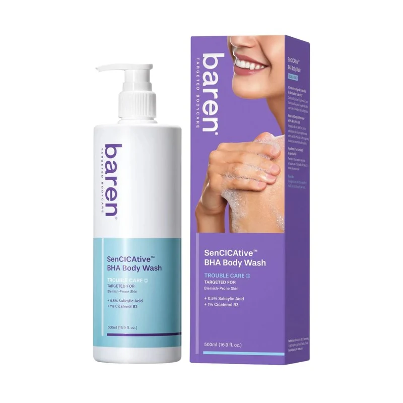 Baren - Gel douche apaisant pour peaux sensibles au BHA SenCICAtive - 500g