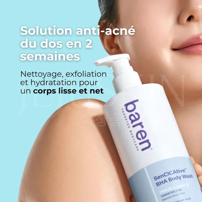 Baren - Gel douche apaisant pour peaux sensibles au BHA SenCICAtive - 500g