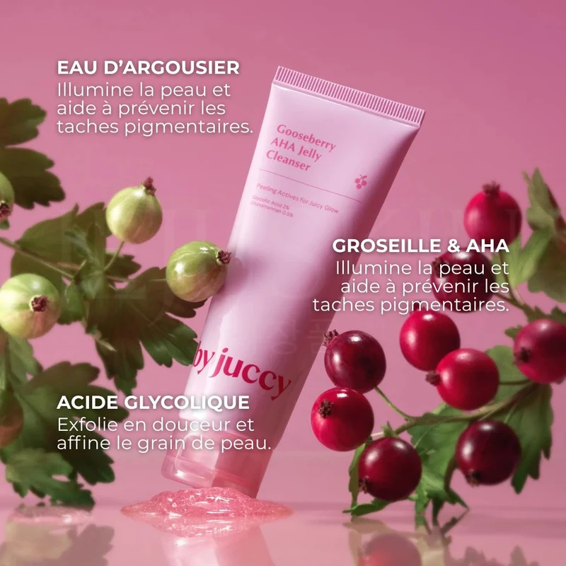 By Juccy - Gel nettoyant et exfoliant, groseille et AHA - 120ml