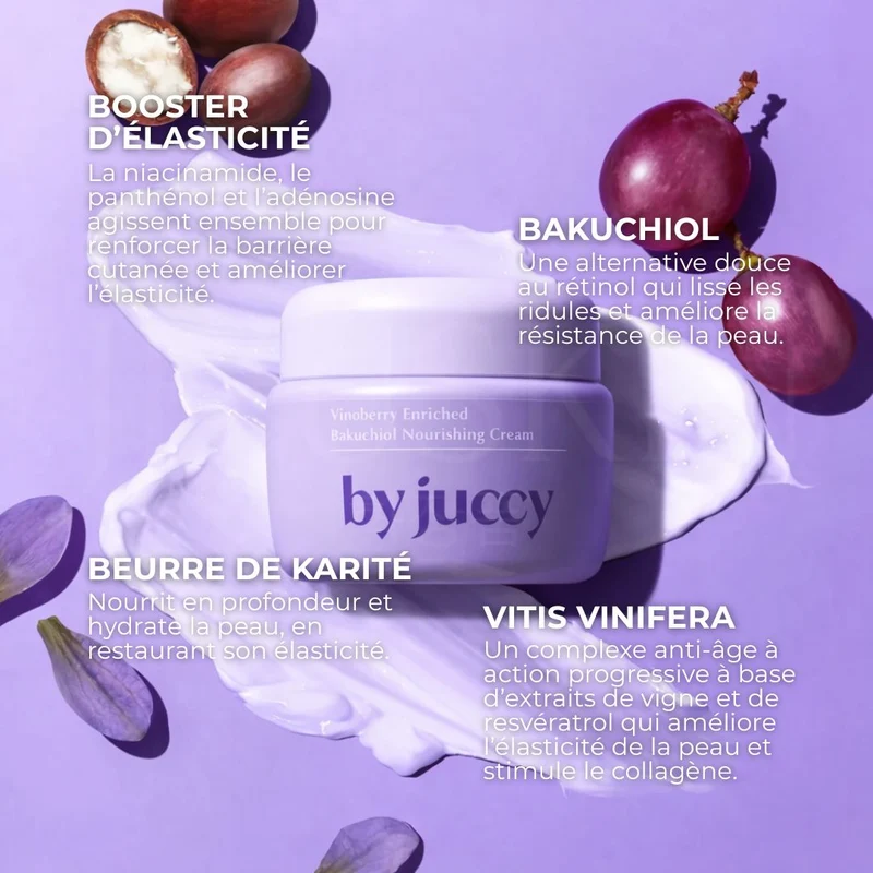 By Juccy - Crème hydratante nourrissante et anti-âge Vinoberry au Bakuchiol - 55ml