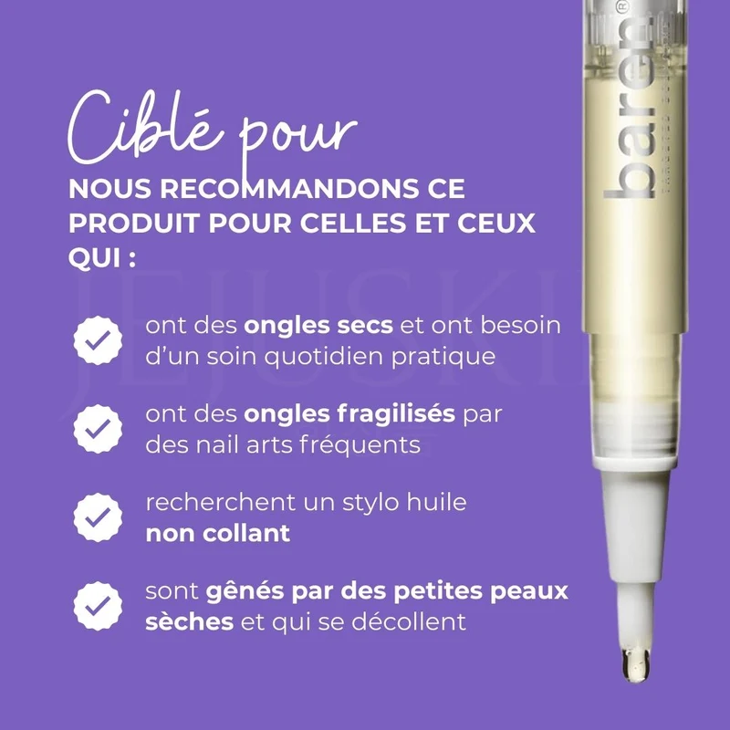 Baren - Stylo huile nourrissante pour les ongles et cuticules - 2ml