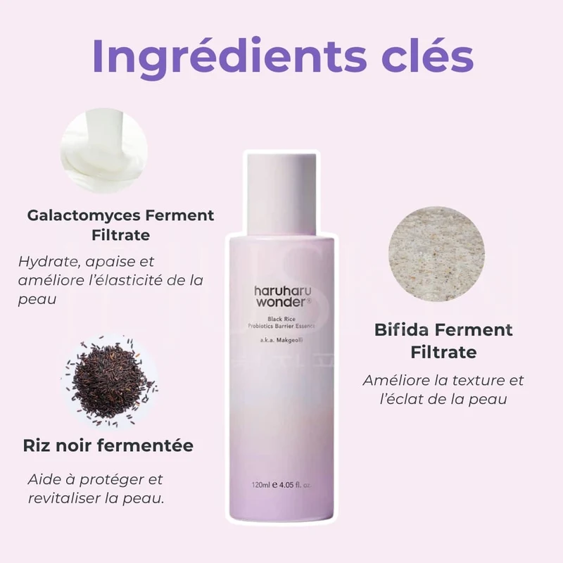 Haruharu Wonder - Essence réparatrice et protectrice aux probiotiques de riz noir - 120ml