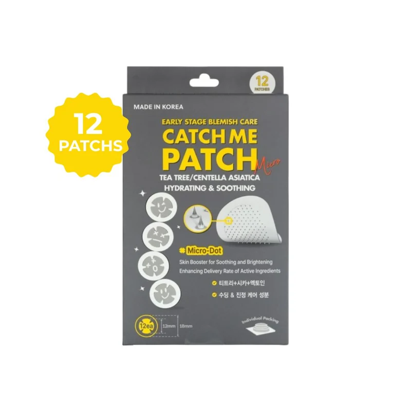 Catch Me Patch - Patchs micro-aiguilles hydratants et apaisants pour boutons naissants - 12 patchs