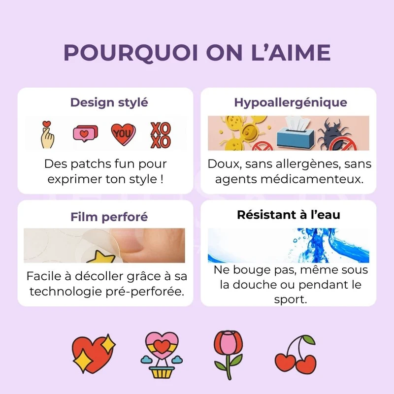 Catch Me Patch - Patchs anti-imperfections Édition Émoticônes Love Yourself - 72 patchs
