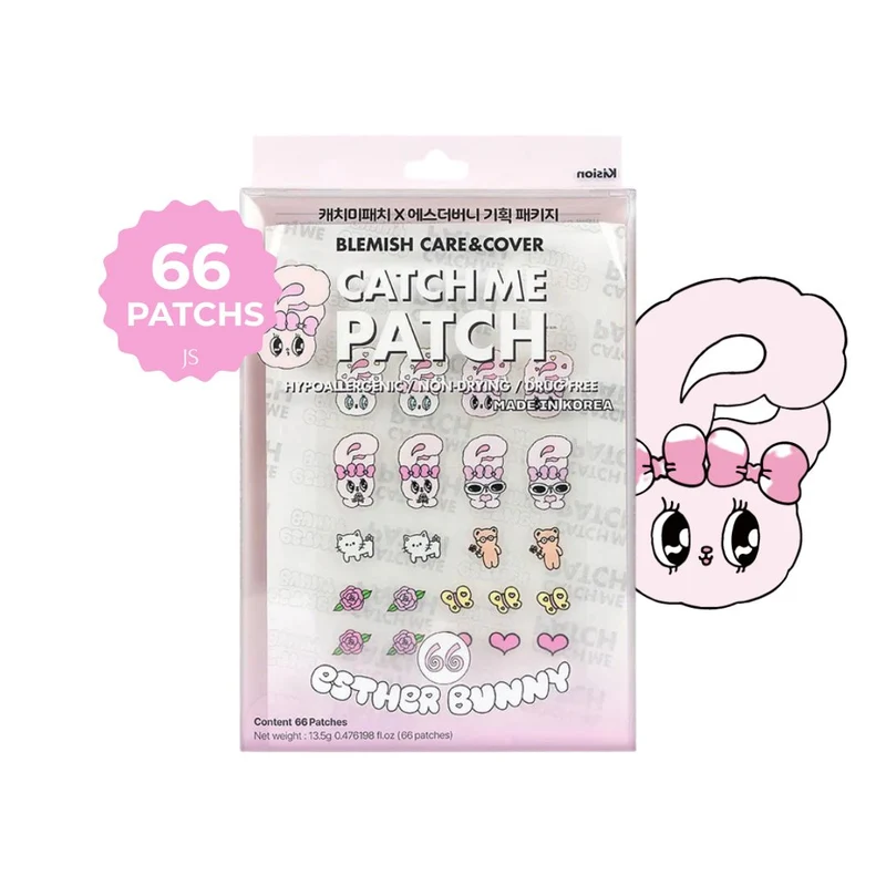 Catch Me Patch - Patchs anti-imperfections Édition Émoticônes Esther Bunny (Rose) - 66 patchs
