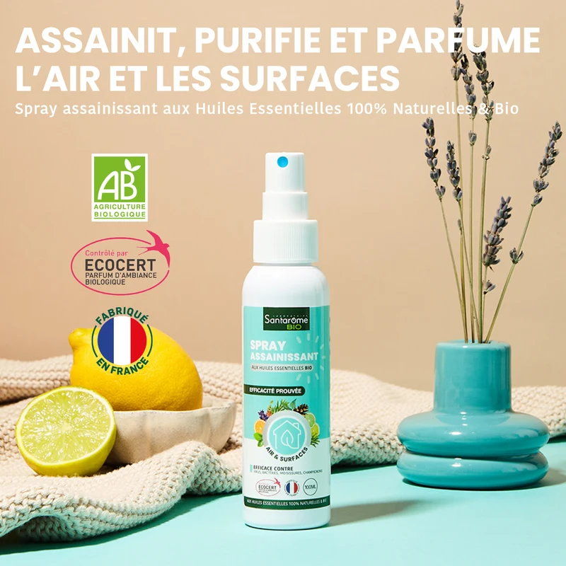 Spray Assainissant aux huiles essentielles Bio - 100 ml