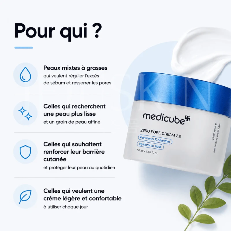 Medicube - Crème hydratante Zéro pore 2.0 - 50ml