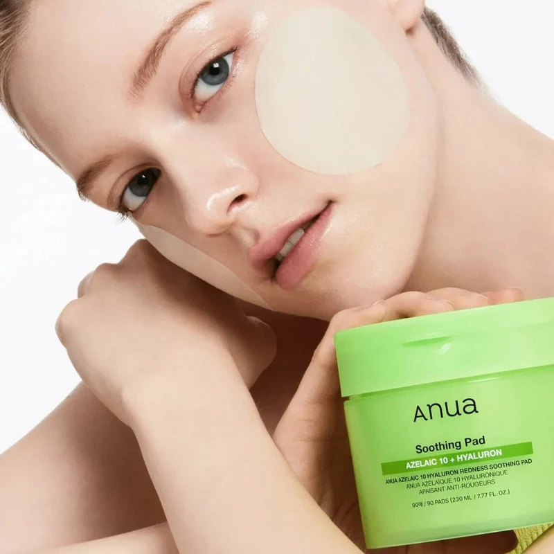 Anua - Pads apaisants anti-rougeurs à l'azélaïque 10% et acide hyaluronique - 90 pads