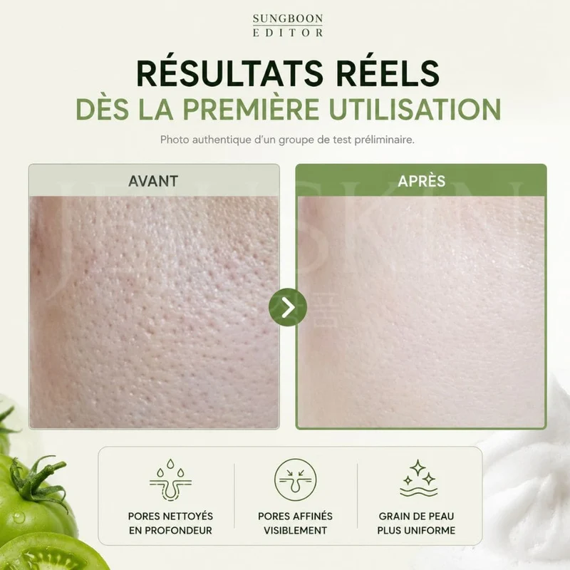 Sungboon Editor - Mousse nettoyante ultra-riche pour les pores à la tomate verte - 120g