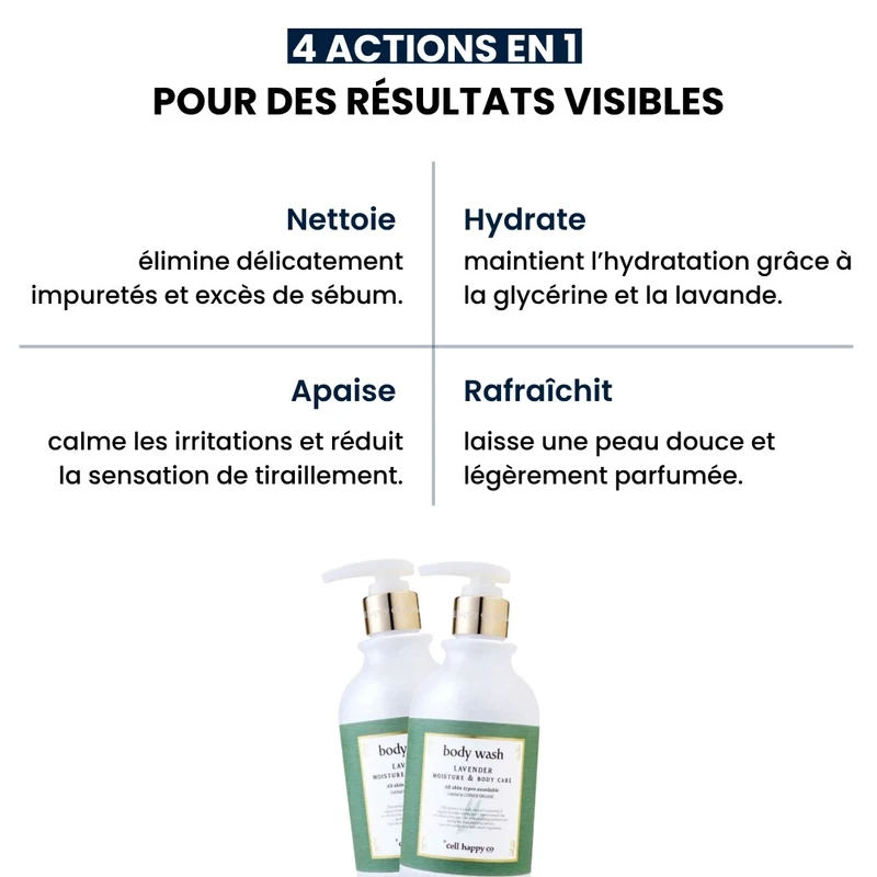 Cell Happy Co - Nettoyant hydratant pour le corps à la lavande - 300ml