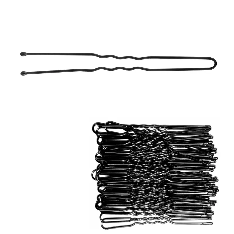 50 Epingles à Cheveux Noires 65 mm