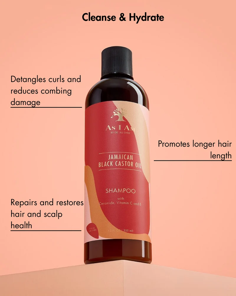 Shampooing à l'huile de ricin noir de Jamaïque
