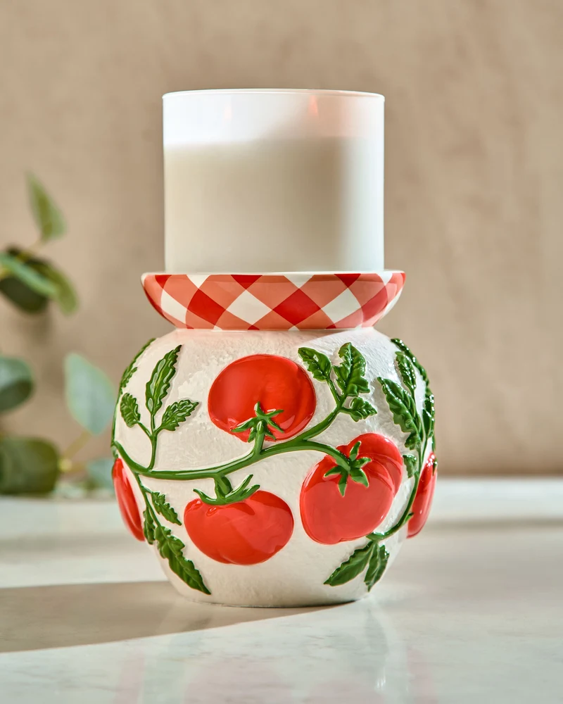 Tomato Vine Pedestal 3-Wick Candle Holder