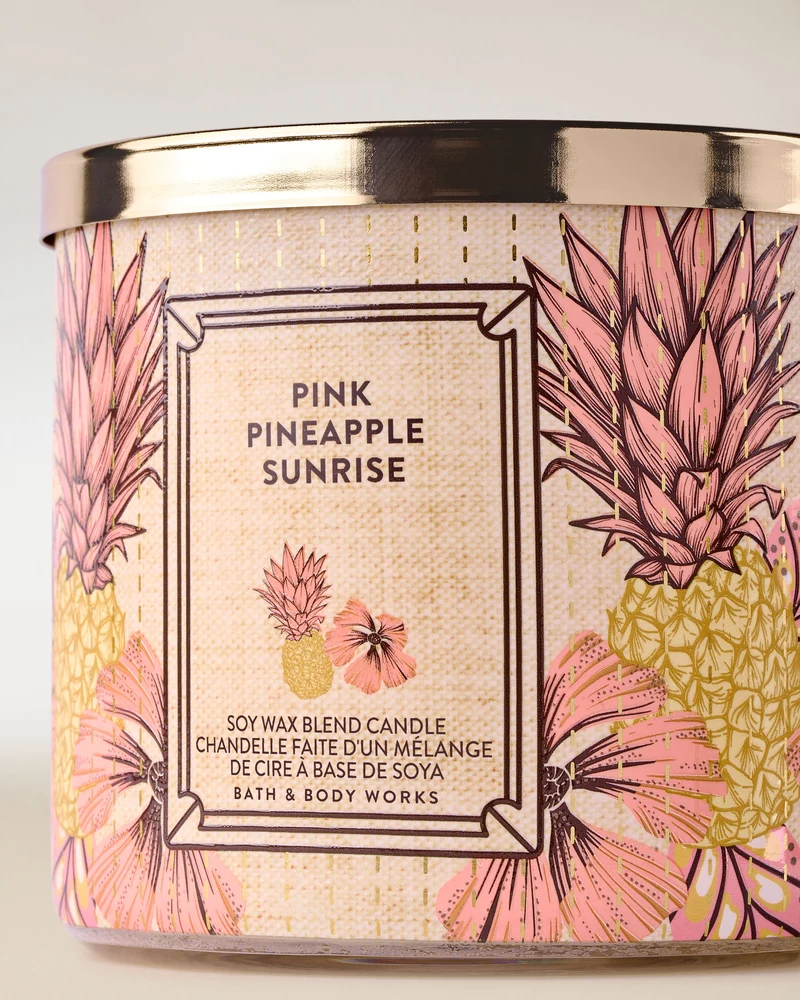 Pink Pineapple Sunrise 3-Wick Candle