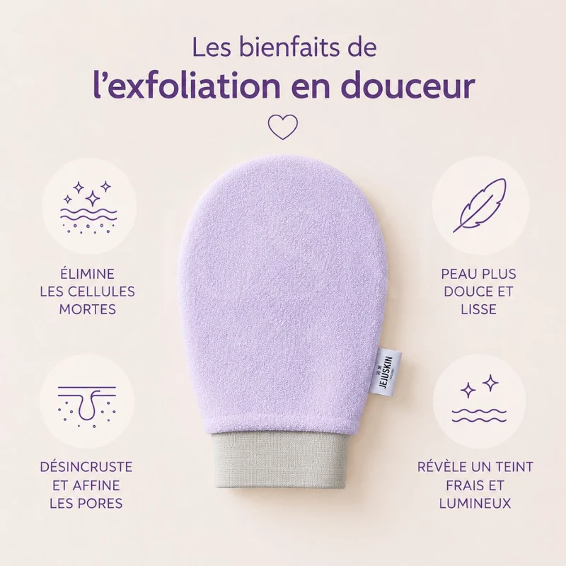 Gant de gommage pour le visage et corps