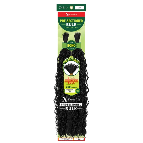 Mèches pour Boho Braids X-Pression Pre-Sectioned Dominican Curl Bulk 18 - Outré