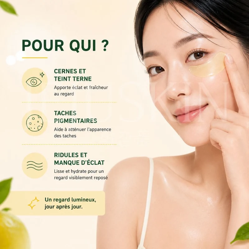 Goodal - Patchs en gel pour le contour des yeux à la vitamine C et mandarine verte - 60 patchs