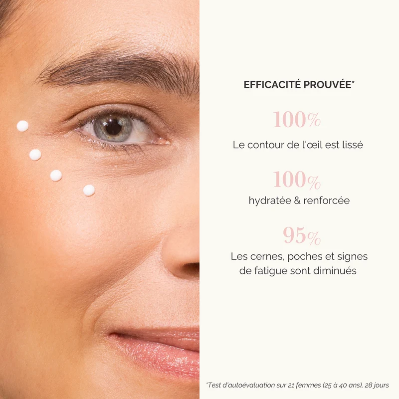 Contour des Yeux Anti-Fatigue - Acide Hyaluronique - Caresse Regard Énergie