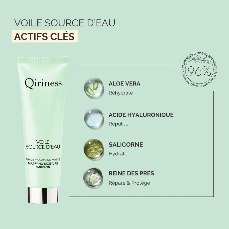Crème Hydratante et Matifiante Acide Hyaluronique - Voile Source d'Eau