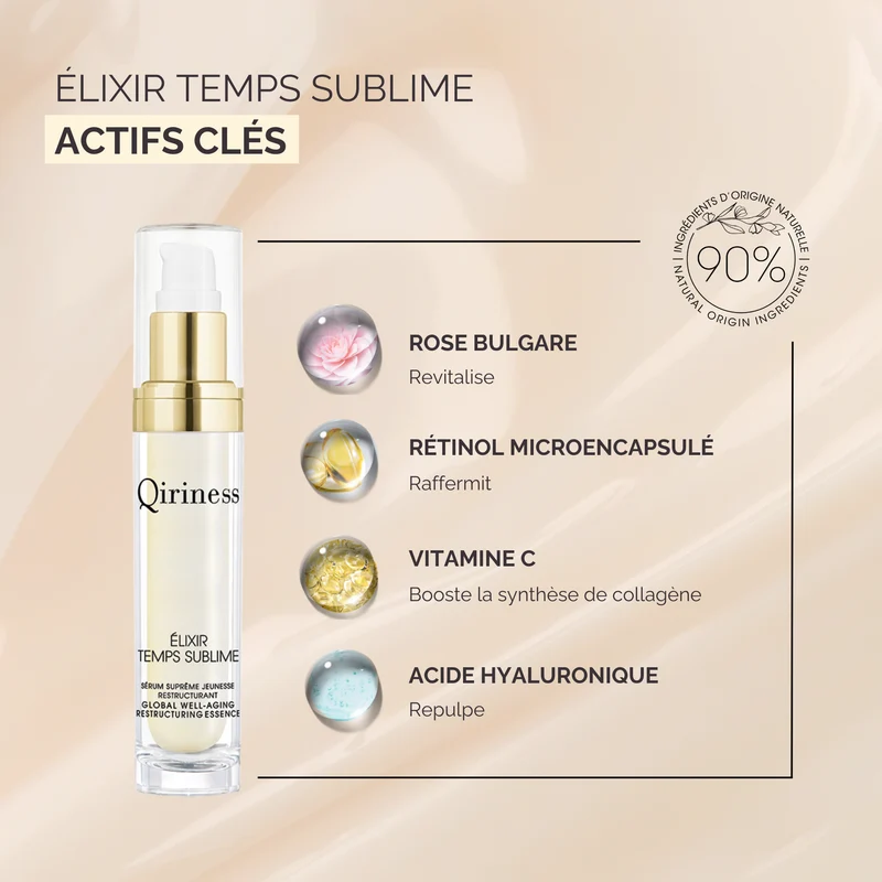 Sérum Anti-âge Liftant Acide Hyaluronique & Rétinol - Élixir Temps Sublime