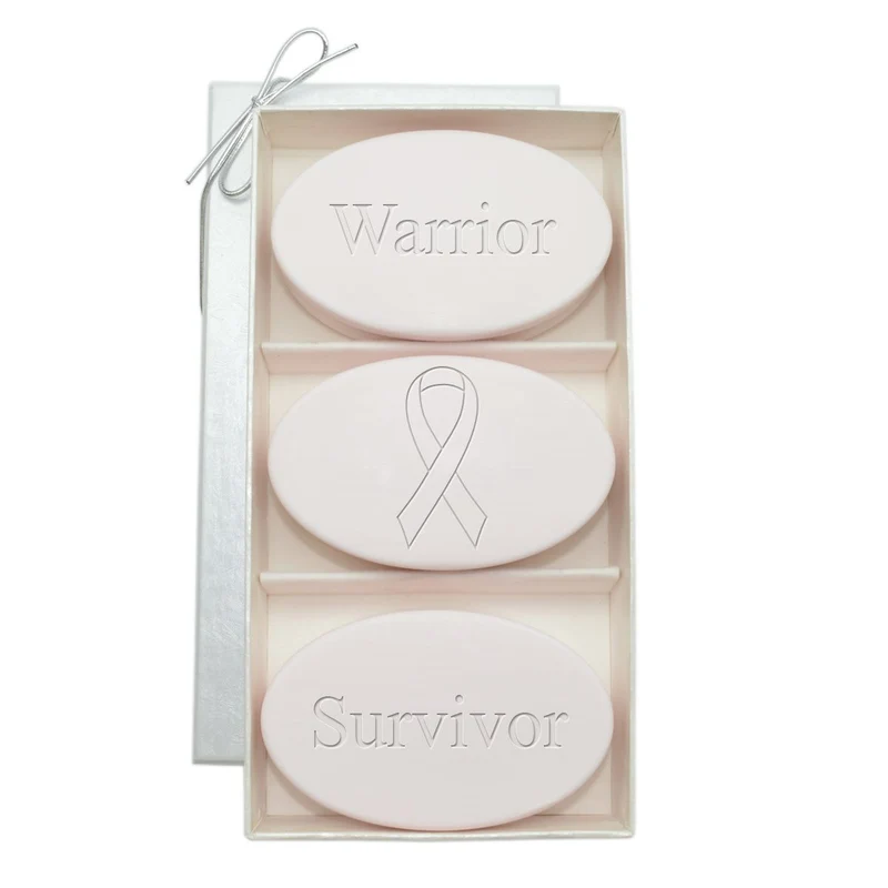 Warrior Survivor Breast Cancer Awareness Carved Soap Trio