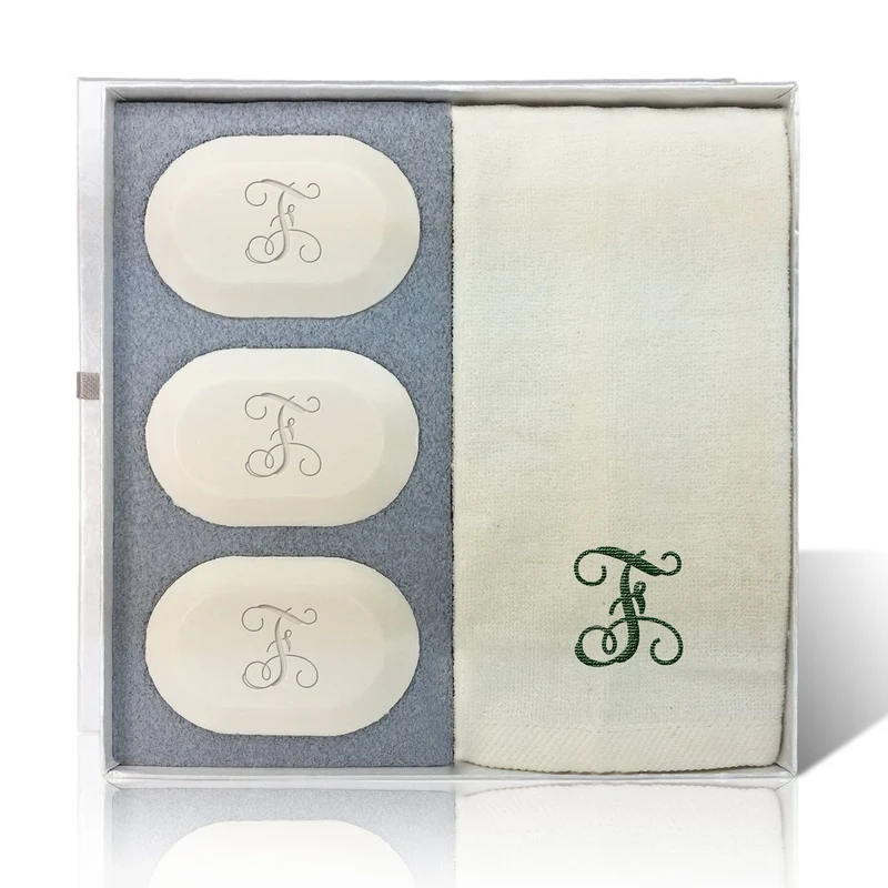 Personalized Carved Soap Luxury Gift Set - Single Initial