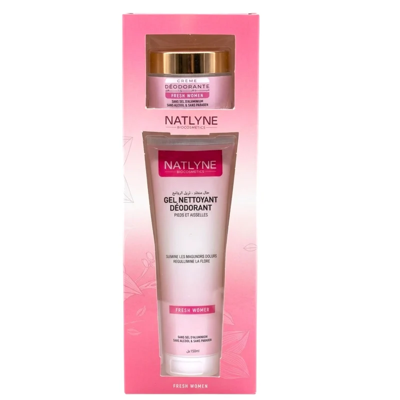 Natlyne Coffret Titanium Fresh Gel Nettoyant Déodorant Pieds Et Aisselles Avec Crème Déodorante